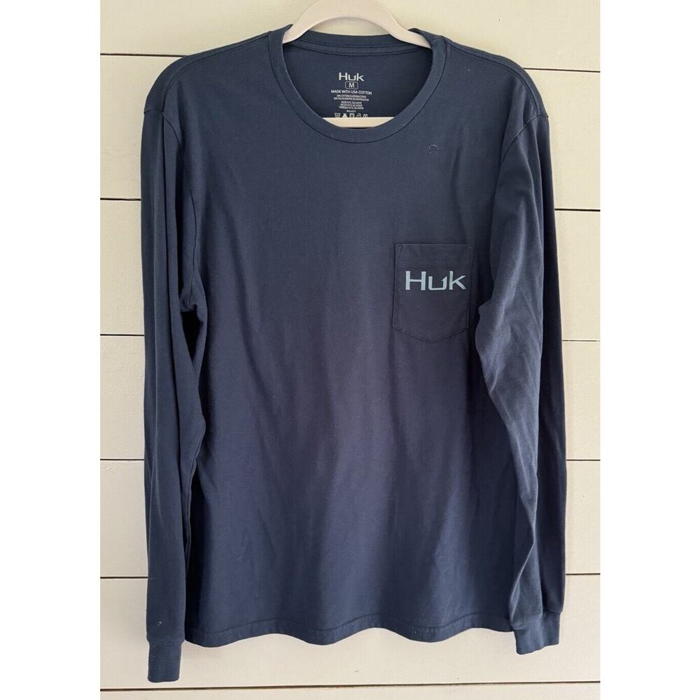 Huk Fishing Men's Offshore Shield Long Sleeve Pocket Tee Size Medium